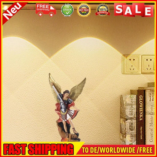 Resin Angel Killing Demon God Statue Desktop Ornament Home Decor for Living Room