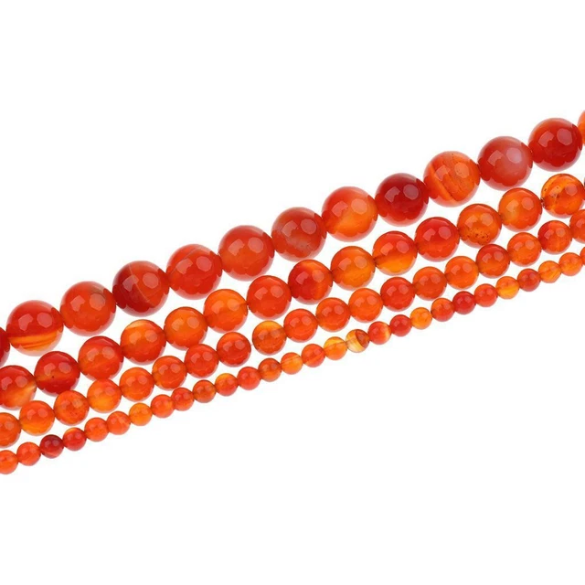 4X 1 brin brillant surface perles agate rouge perles de pierre bricolage 3
