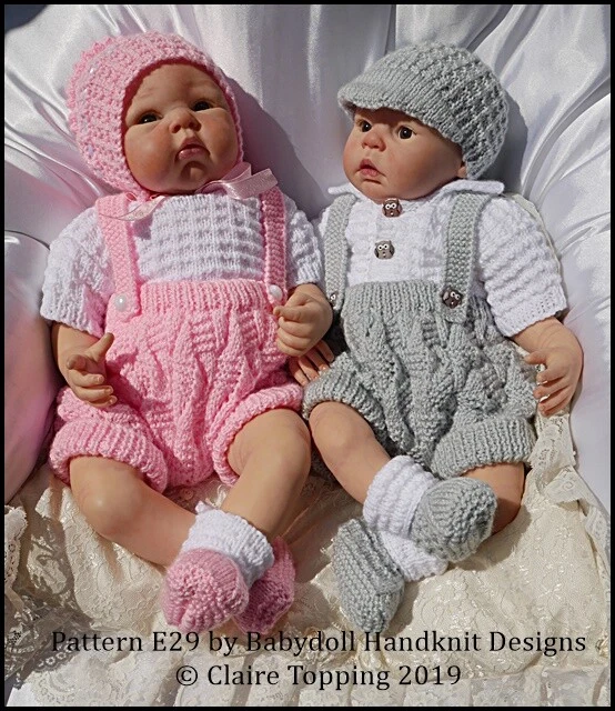 Babydoll Handknit Designs Knitting Pattern E29 Shorts Set 16-22" Doll/0-3M Baby