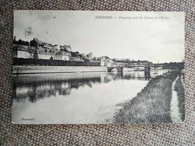 Cpa Pontoise Panorama Pris Du Chemin De L Écluse