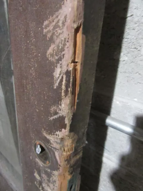 ~ Antique Oak Double Entrance French Doors Beveled Glass ~ 44 X 87 ~ Salvage 11