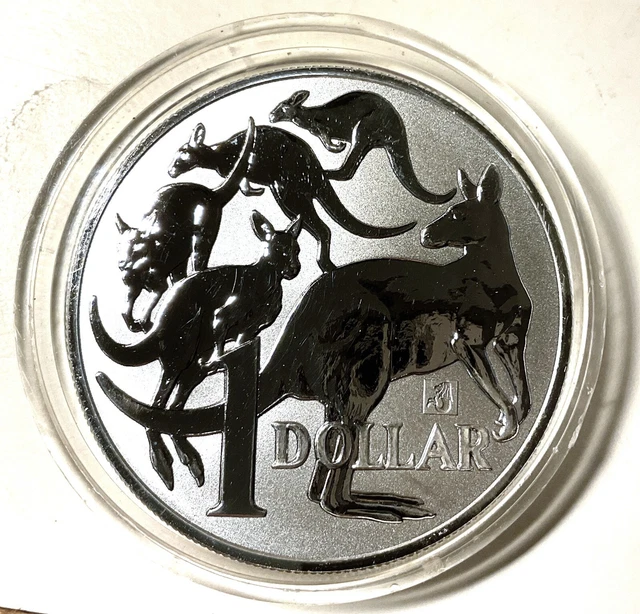 2019 1 oz Australia Silver Kangaroo (BU) with Merlion Privy (In Capsule)