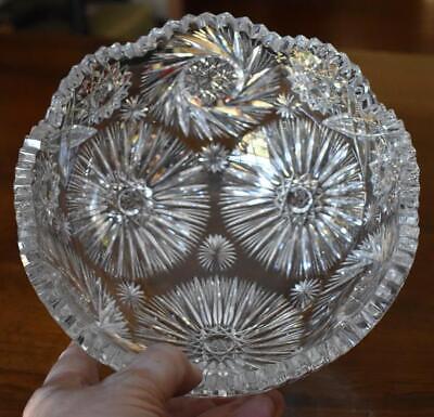 Gorgeous Antique American Brilliant Period Multiple Motifs Cut Glass 8-Inch Bowl