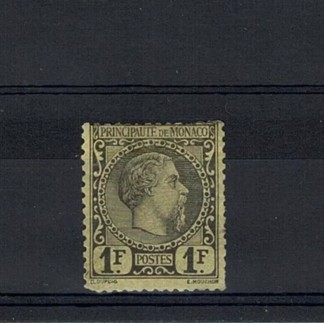 Monaco Stamp Timbre N° 9 " Prince Charles Iii 1F Noir S.jaune " Neuf A Voir W200