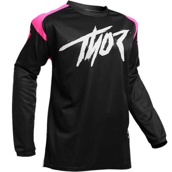 Maglietta Thor MX Motocross GIOVENTÙ PICCOLA Rosa/Nera Off Road Enduro