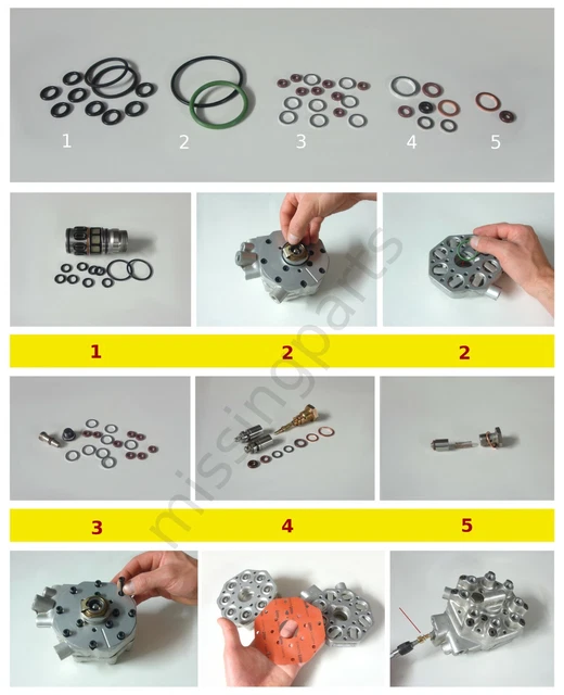 Mercedes-Benz SLS AMG Cars Bosch Fuel Distributor Repair Kit For Mercedes 380SL/SLC (Part# 0438100088) - Viton O-rings & Diaphragm Viton O-ring Diaphragm Kit - Foto 9