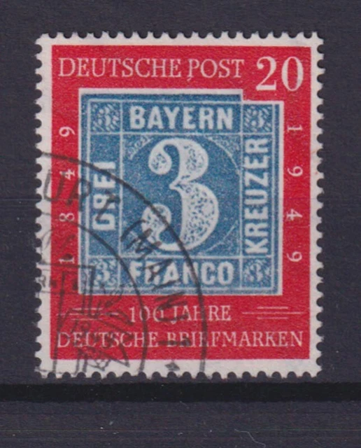 Bund 114 II mit Plattenfehler 100 Jahre dt. Briefmarken 20 Pf gestempelt