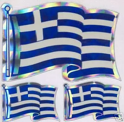 Greece, Ellás-Hellenic Repubic TriFlag Sticker LOT  NEW