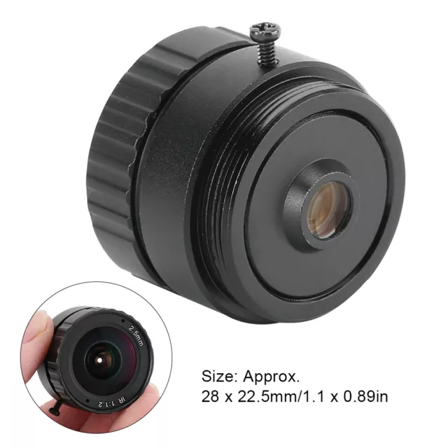 T Angxi 2.5mm 3MP Camera Lens HD 2.5mm 3MP F1.2 1/2.5 CS Mount Fixed CCTV