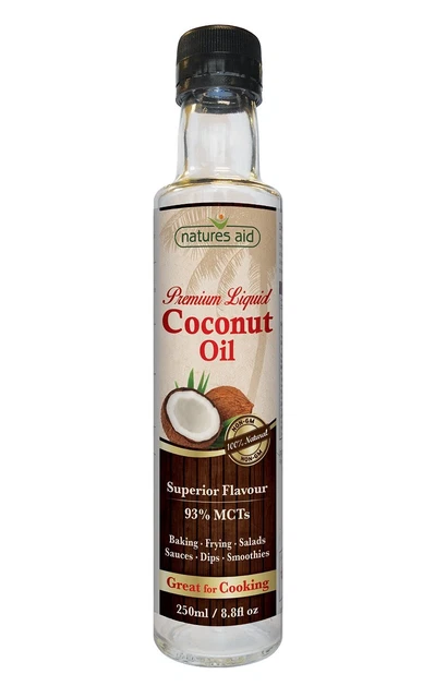 Aceite de coco líquido Natures Aid Premium - 250 ml