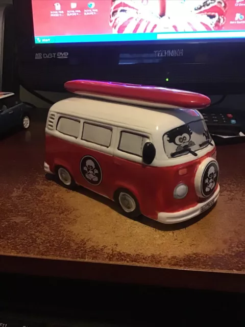 Vw Campervan  Ceramic Red Small Moneybox  Birthday Christmas Savings