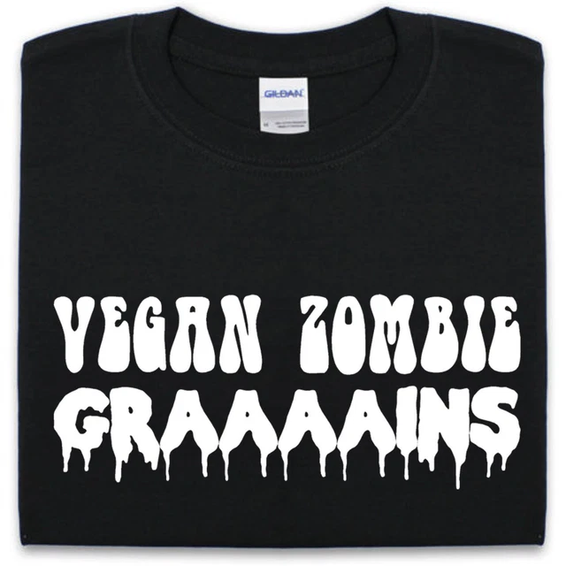 Per Vegani Zombie Grani T-Shirt Uomo Donna Divertente Novità Vegetatian Undead
