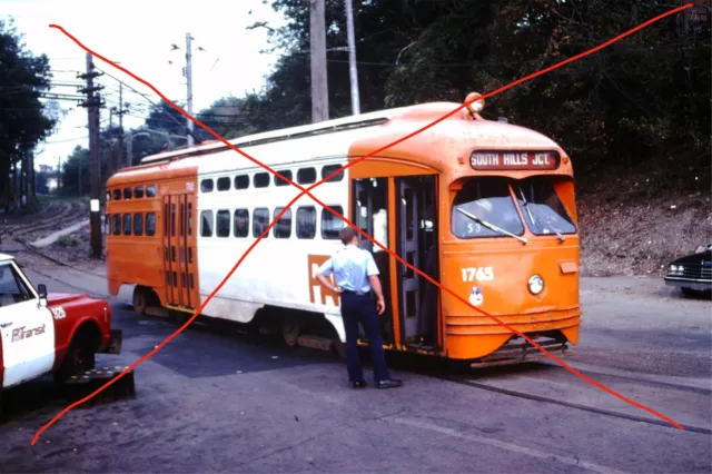 Original 1978 South Hills Junction PAT PCC Trolley Car Pittsburgh Slide 9533