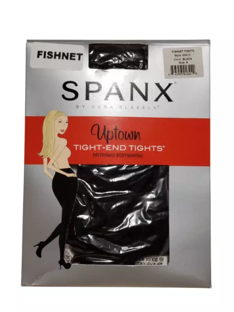 Spanx Uptown Tight-End Body Shaping Fishnet Tights Size A Black NIP