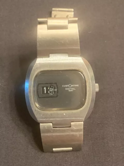 Vintage Custom Time Mechanic Digital Wristwatch