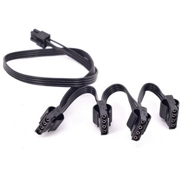Corsair Type 4 6 Pin to 4 Molex Modular Power Supply Type 3 Cable RMx HX HXi