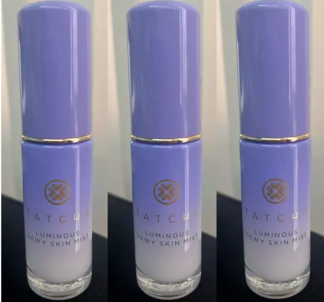 3x Tatcha Luminous Rowy Skin Mist para piel normal a seca tamaño de viaje 0,4 oz cada uno