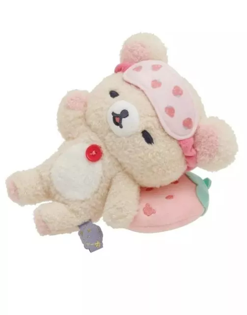 San-X Rilakkuma Stuffed Toy (Eye Mask Strawberry Cushion) Korilakkuma Plush Doll