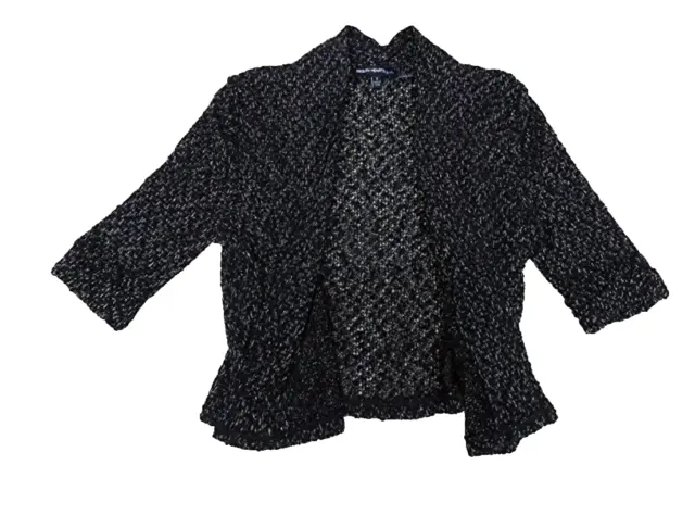 Sequin Hearts Big Girls Cardigan Sweater Black Gold Metallic SM Designer Brand