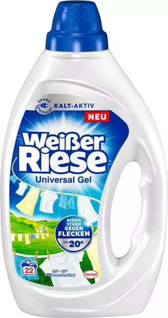 Weißer Riese Universal Gel Vollwaschmittel für weißes, 100% recycelbar, 1x 22 WL