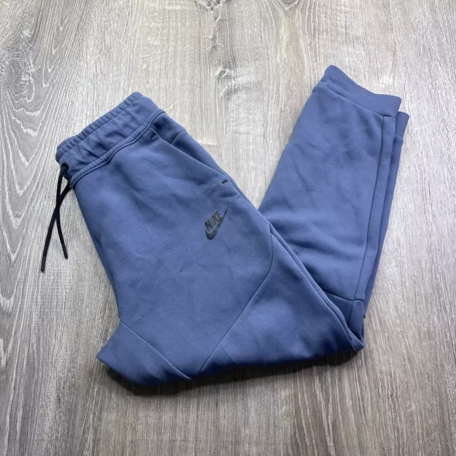 Nike Tech Sweatpants Youth Size L Large Fleece Jogger Sportswear Tapered Blue