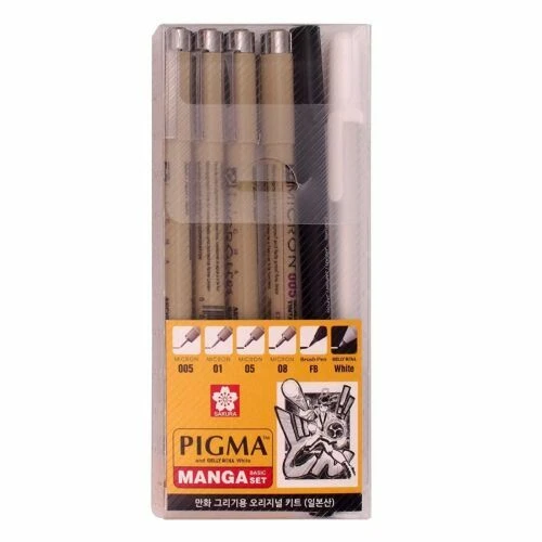 Sakura Pigma SENSEI Manga Set – 4 Fineliner In Schwarz, Exklusives Zeichenset Für Manga & Illustration