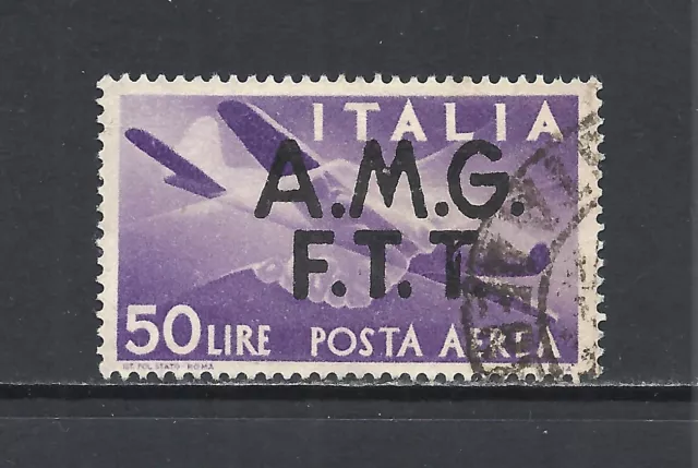 TRIESTE SCOTT C6 USED VF - 1947 50l VIOLET AIR MAIL ISSUE