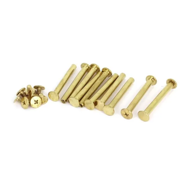 10Sets Durable Binder Accessories Brass Brass Plated Binding Screw Post