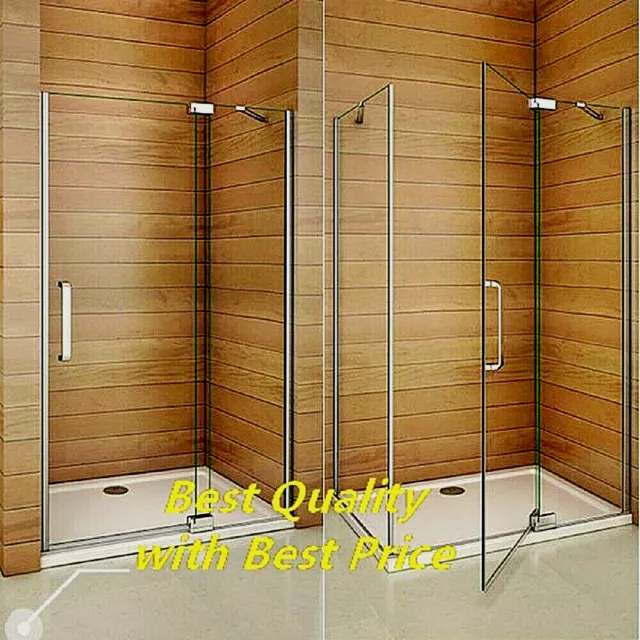 Frameless Pivot Shower Enclosure Door 8mm NANO Glass Screen Side Panel StoneTray