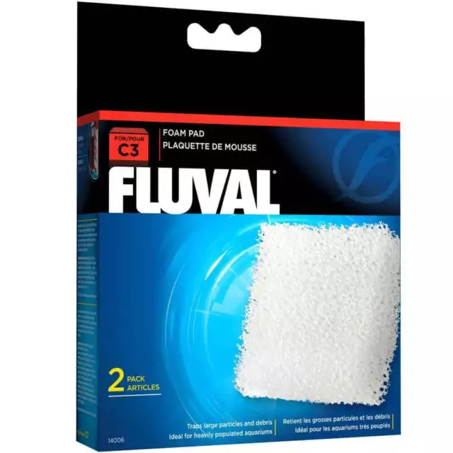 Fluval C3 Foam Pad - 2 Pack - C3 Hang on Filter (14006) - Replacement Foam