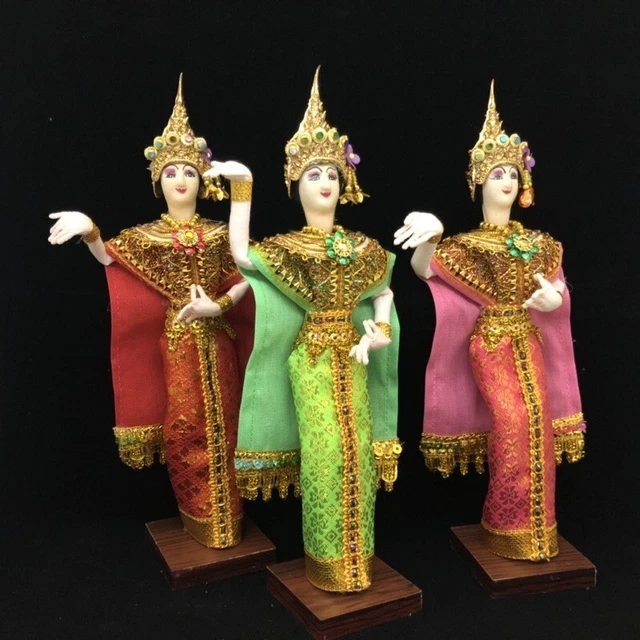Thai dancing dolls, handmade worship dolls