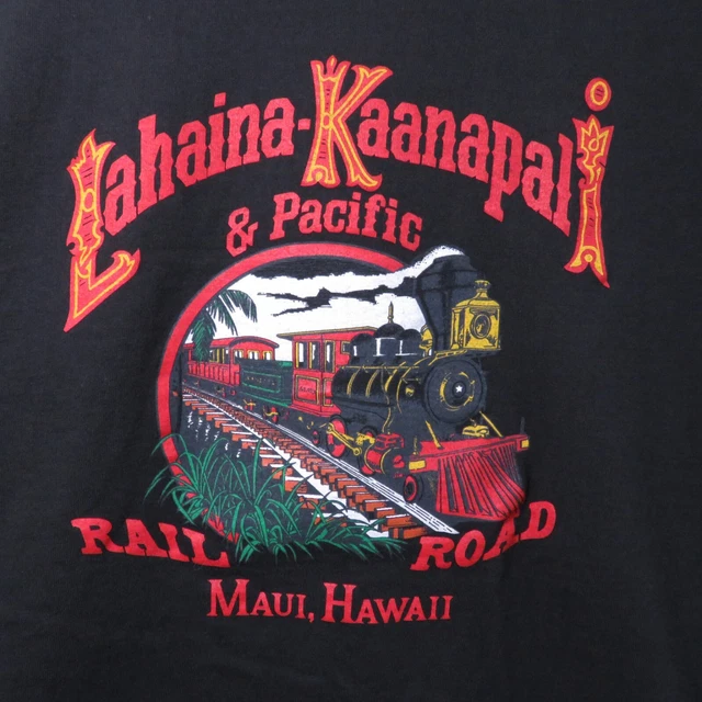 LAHAINA KAANAPALI PACIFIC Rail Road Shirt Maui Hawaii Train Large USA