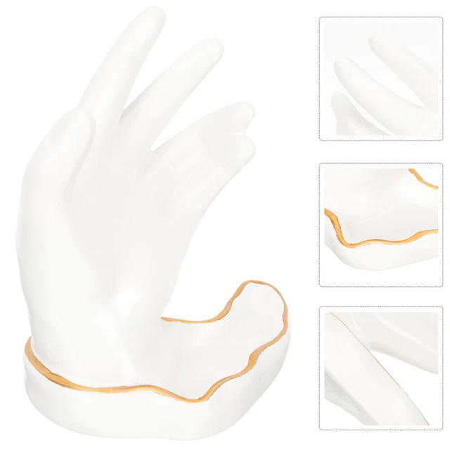 Porcelana Blanca Niño Sostiene Escultura Nariz Dedo Medio Figuras Pack Blanco