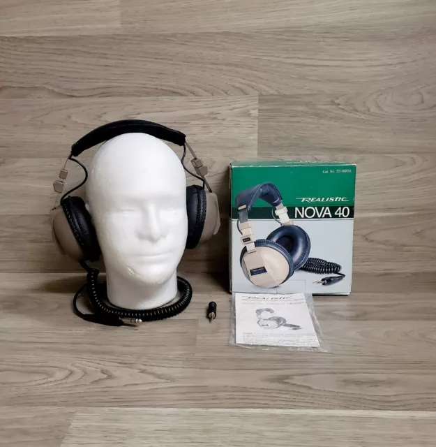 Vintage Realistic NOVA 40 Stereo Headphones Full Size 1/4" Jack Radio Shack