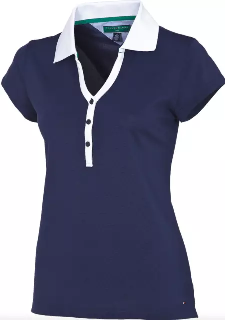 Tommy Hilfiger Golf Ladies Polo Shirt UK Size Small - Navy - BNWT