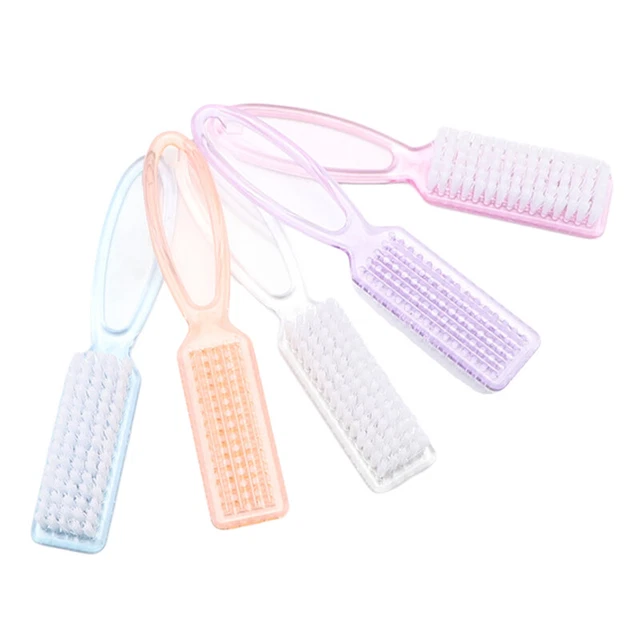 Manija de plástico para limpiar polvo de uñas cepillo manicura pedicura lima ~~