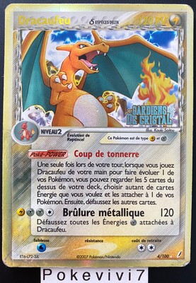 Carte Pokemon DRACAUFEU 4/100 Holo REVERSE Bloc EX Gardiens de Cristal FR