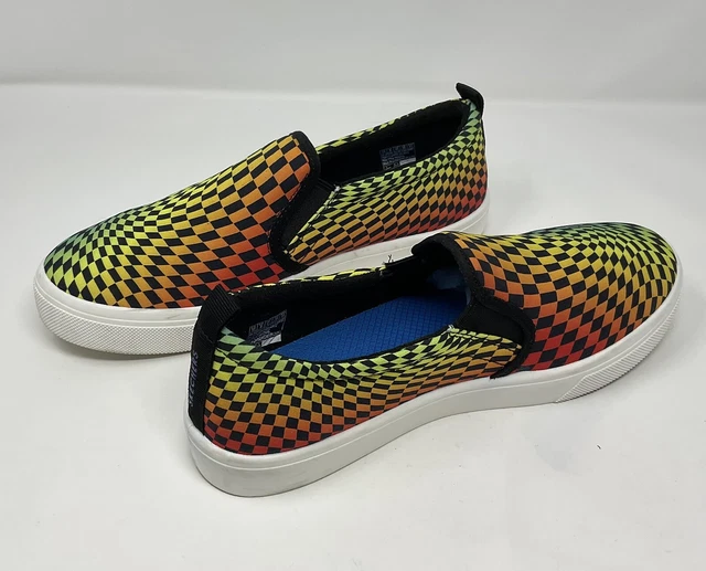 Skechers Poppy Black Multi Slip On Sneaker Womens Sz 11 Memory Foam Psychedelic