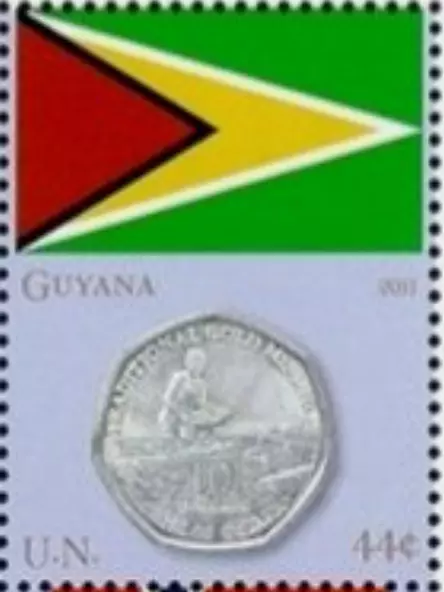 UN New York #Mi1246 MNH 2011 Guyana Flag Dollar Coin [1022b]