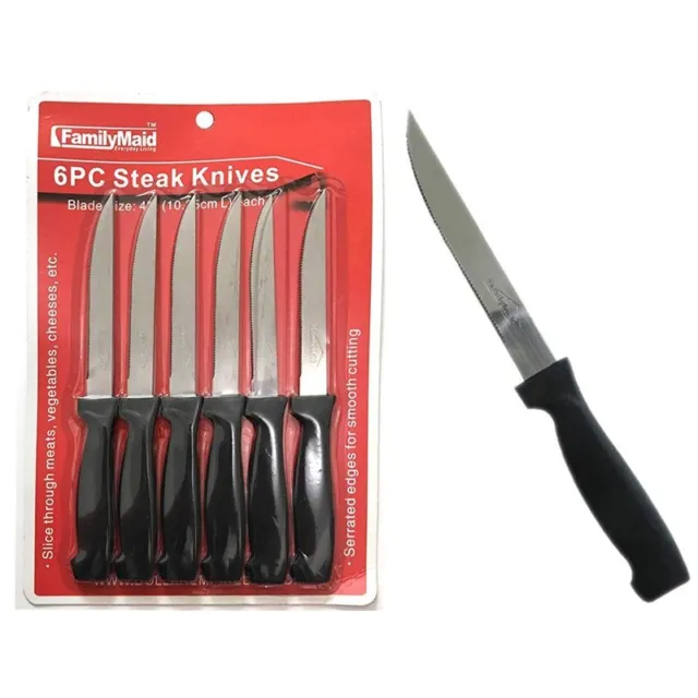 6/pk Steak Knives Set 4 inches Length Stainless Steel