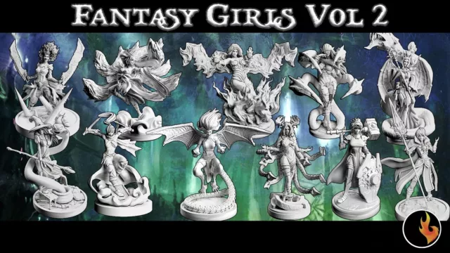 Fantaisie Elf Girls Vol 2 Complete Lot pour D&d 5e Pathfinder RPG En 28mm 32mm