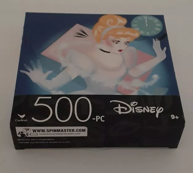New Cardinal Disney 500 Pc Jigsaw Puzzle Cinderella Clock Strikes 12! 11” x 14”