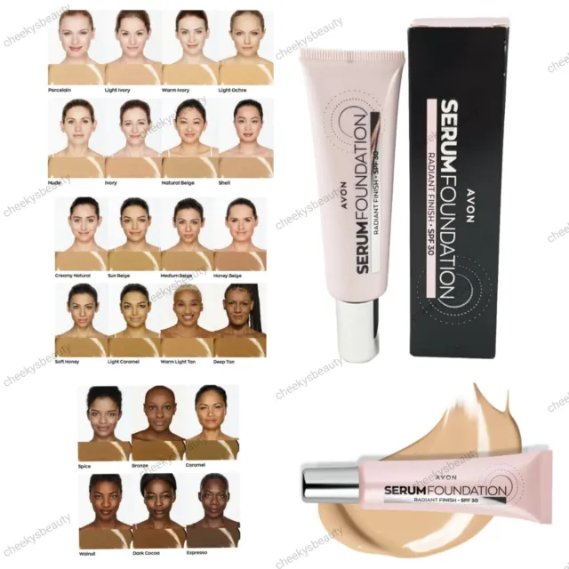 Avon Serum Foundation SPF 30 Radiant Finish 30ml, Choose Your Shade, New & Boxed