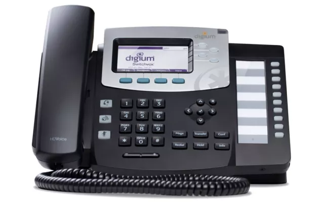 4x Digium D50 voip phone handset with LCD display, 10 programmable buttons.