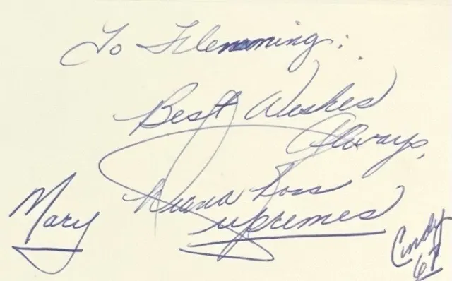 Diana Ross & The Supremes - Signed Autograph Book Page Display (1967) COA