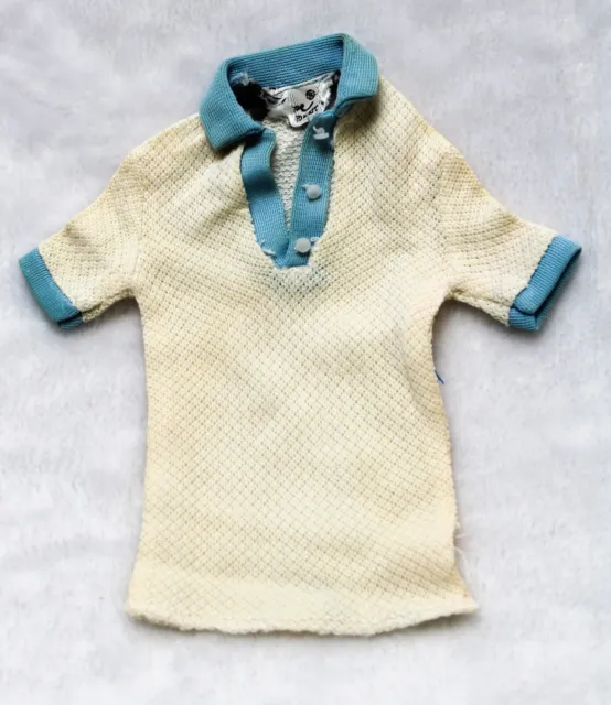 Vintage Barbie Ken Holiday #1414 White & Blue Collared Shirt TLC