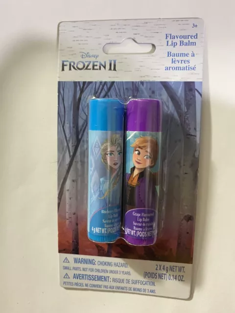 Disney Frozen II (2) Lip Balm 2 Pack Blueberry / Cotton Candy Brand New Sealed