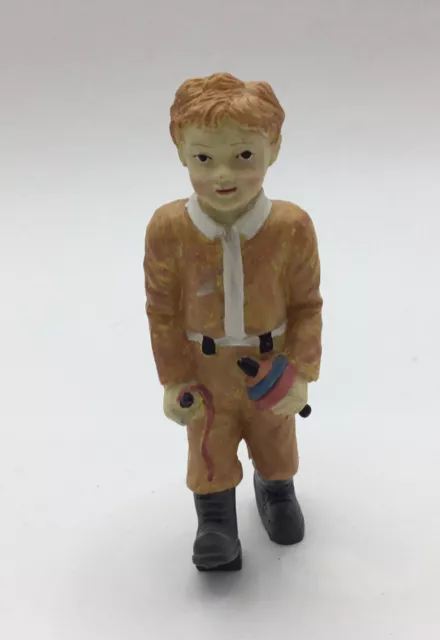 Dolls House Resin Boy With Spinning Top - 9.5 cm