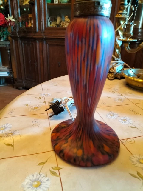 Pied de lampe - Pâte de verre - Label Emmaüs