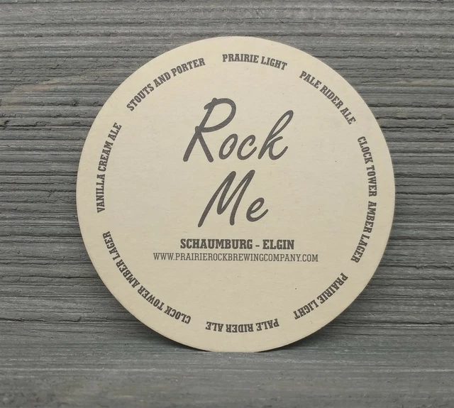 Prairie Rock Brewing Company Beer Coaster-Schaumburg-Elgin Illinois